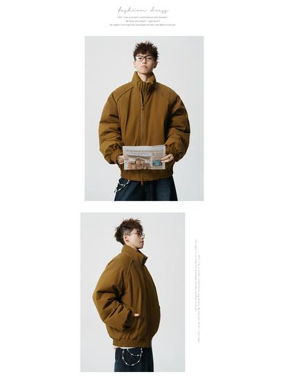 Hot Trendy Men's Winter Cotton Stand Collar Jacket - Casual Loose Fit Warm Outerwear for Couples