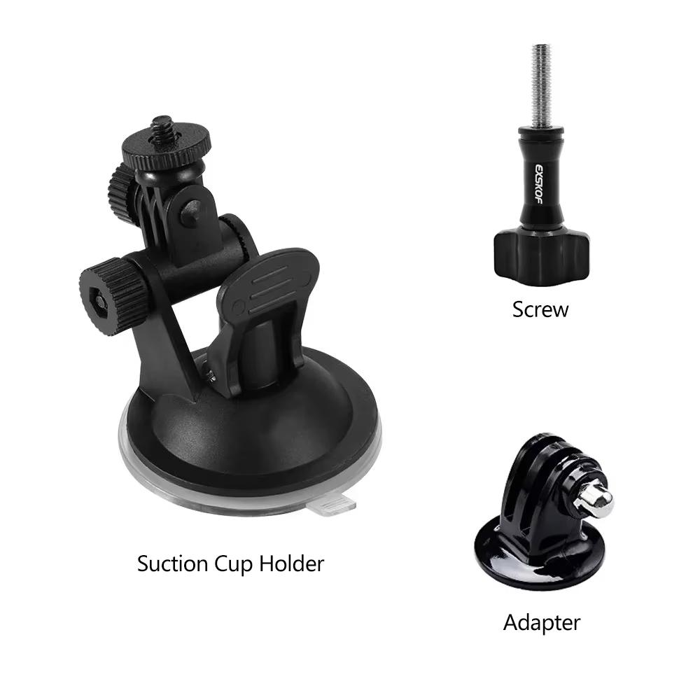 Tri-angle Suction Cup Mount Car Holder for Gopro Hero 13 12 11 10 9 8 Insta360 SJCAM AKASO DJI Osmo Action 6 5 PRO 4 Nano Camera