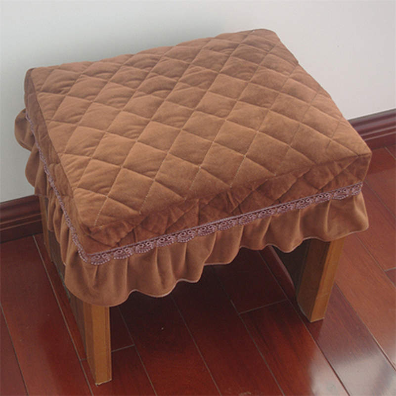 Short Plush Quilted Rectangular Chair Seat Pad Slipcover Piano Stool Cover New