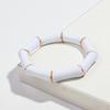 Retro Chunky Bamboo Curved Tube Acrylic Bracelets for Women New Trendy Resin Beaded Stretchy Stack Bangle Couple Jewelry Gifts