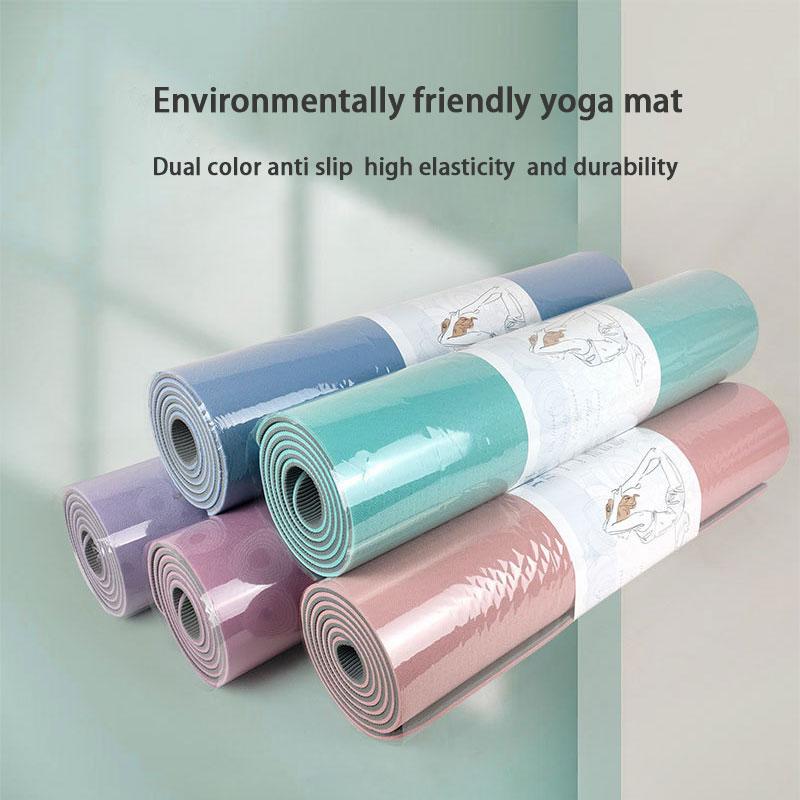 Environmentally Friendly TPE Yoga Mat Thickened High-density Waterproof Fitness Mat Household Anti-skid and Shock-absorbing Dance Mat
