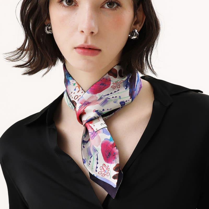 ONSZ Romantic Purple Silk Twilly Scarf