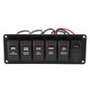 12V-24V 6 Gang Red LED Rocker Switch Panel with 3.1A Dual USB for Car RV Boat Yacht Marine