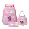 Girls' Group Printed Backpack, Teenage Girl Student Schoolbag, Children'S Large-Capacity Schoolbag Three-Piece Set