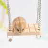Wooden Swing Hammock & Bell Toys for Hamsters and Small Pets