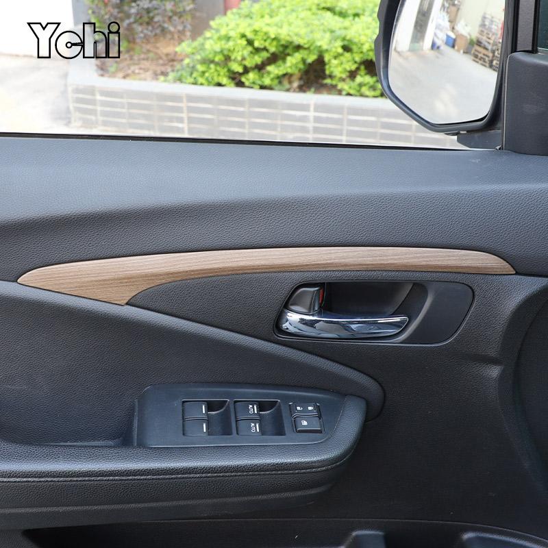 ABS Carbon fibre/Black For Honda Pilot 2015-2025 Car Inner Door Panel Decoration Strip Cover Trim Sticker Car Accessories