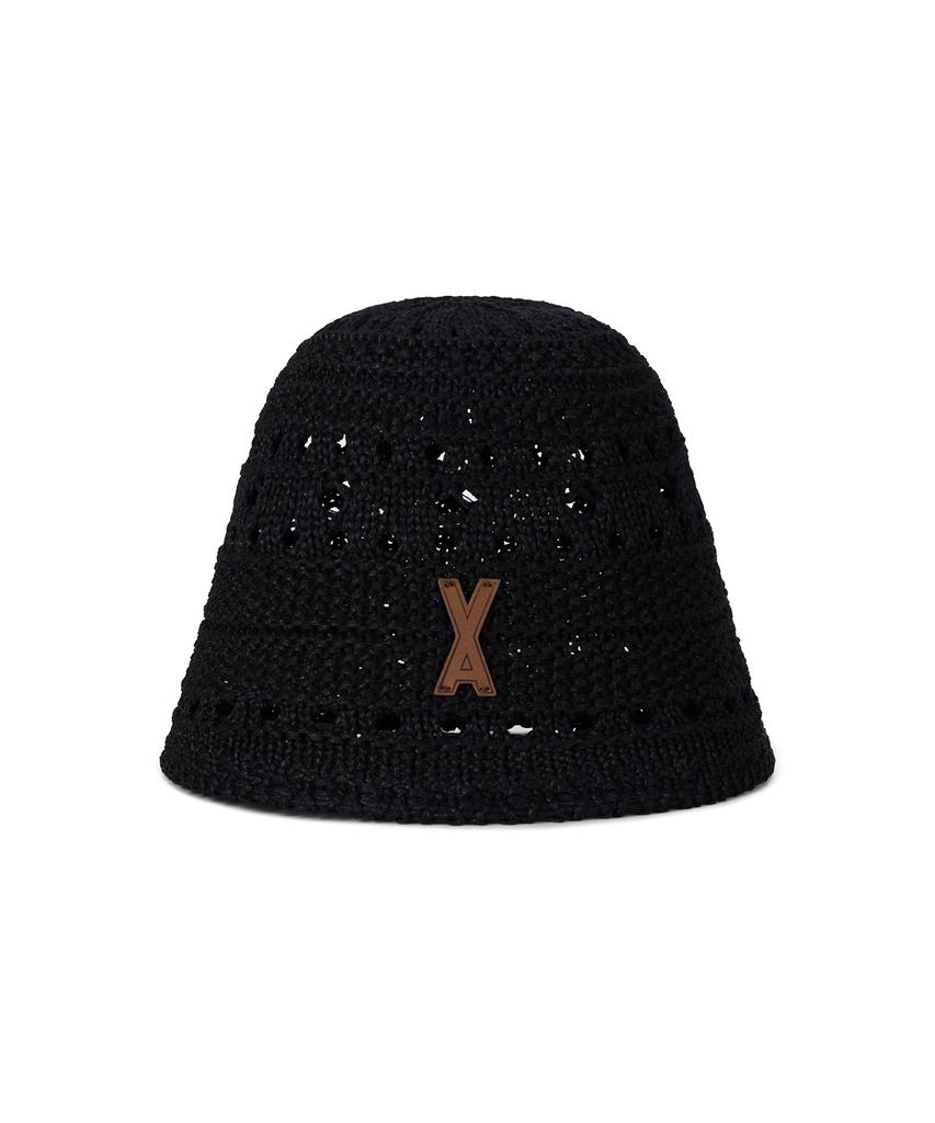 Bajal Va Patch Soft Knit Bucket Hat Black
