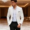 Men's Slim Fit White Blazer Casual One Button Suit Jacket for Wedding