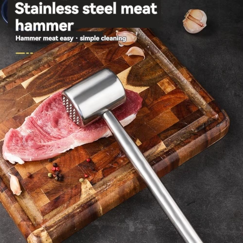 Knock Loose Beef Steak Tender Double Meat Tenderizer New Stainless Steel Meat Hammer  Kitchen