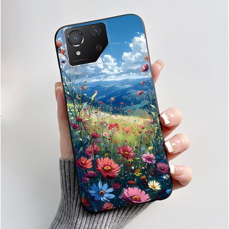 Casing For Asus ROG Phone 8 Phone8 ROG8 Pro Case Luxury Dragon Cute Cool Boys Girls Slim Black Matte Soft TPU Back Protect Cover
