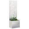 Garden Privacy Screen Canvas Floral Silver 50 X 150 Cm Stainless Steel