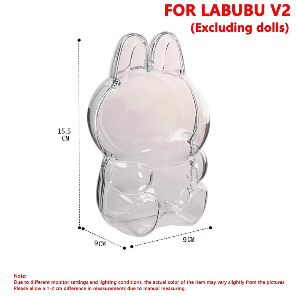 For Labubu 4.0 Pin For Love Transparent Protective Cover Monster Toy Elf Doll Cover Storage Box Display Cover For Party Dolls