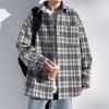 Autumn Men's Trendy Knit Plaid Jacket - Versatile, Fashionable, Loose Fit with Couple Lapel Style