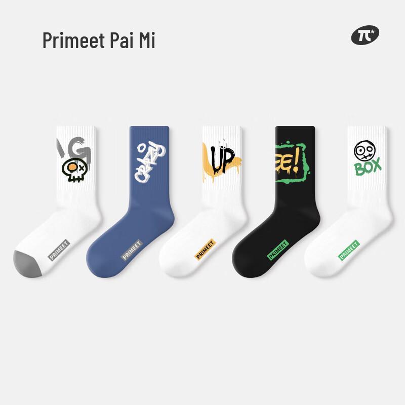 PRIMEET Unisex Athletic Mid-Calf Socks One Size (EU 36-43)