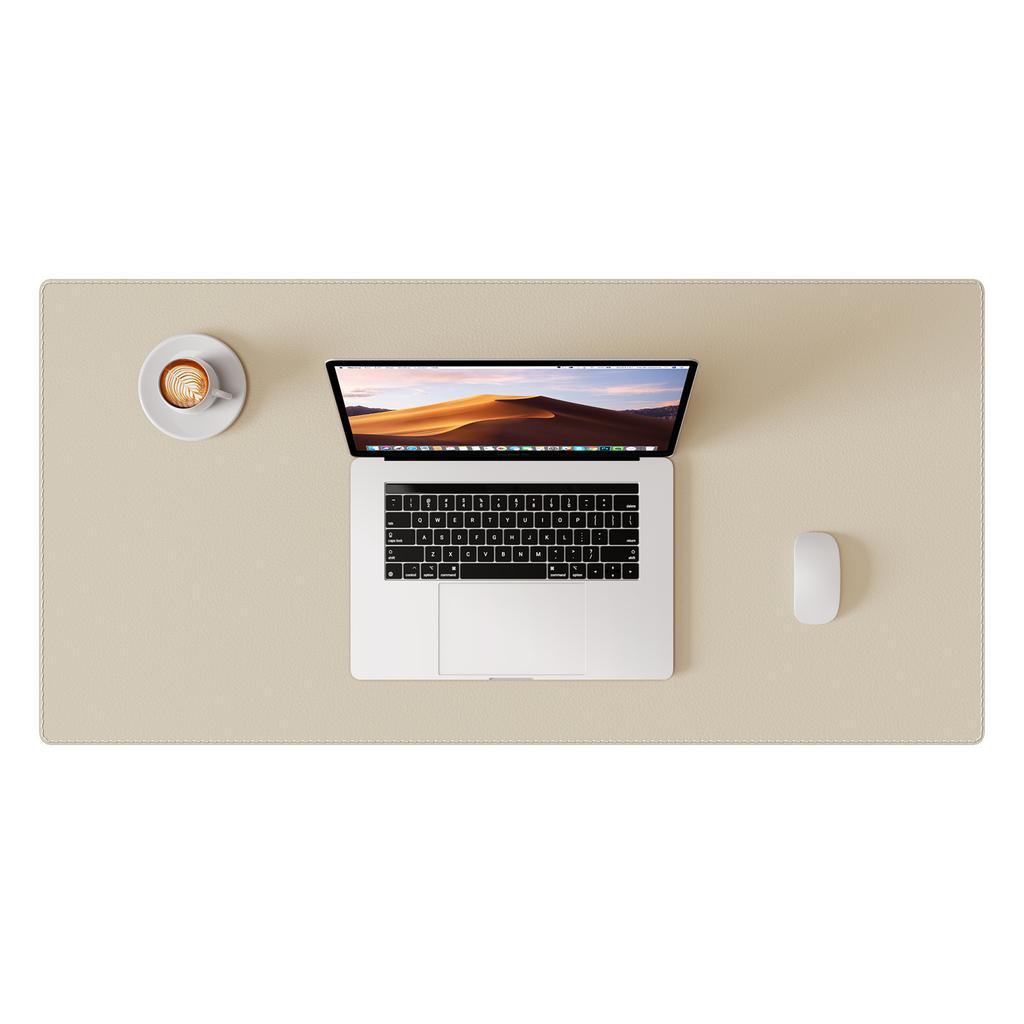 Desk Pad Protector, Mouse Pad, Desk Mat, Non-Slip with Stitched Edges PU Leather Desk Blotter for Home School