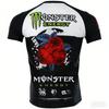 Camiseta de Hombre Monster Energy Impresa en 3D con Estampado de Rosa Callejera - Ropa Casual para Adultos - Top Deportivo Transpirable de Secado Rápido
