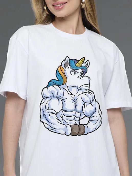 Unicorn deadlift T-shirt print (gym/powerlifting) L