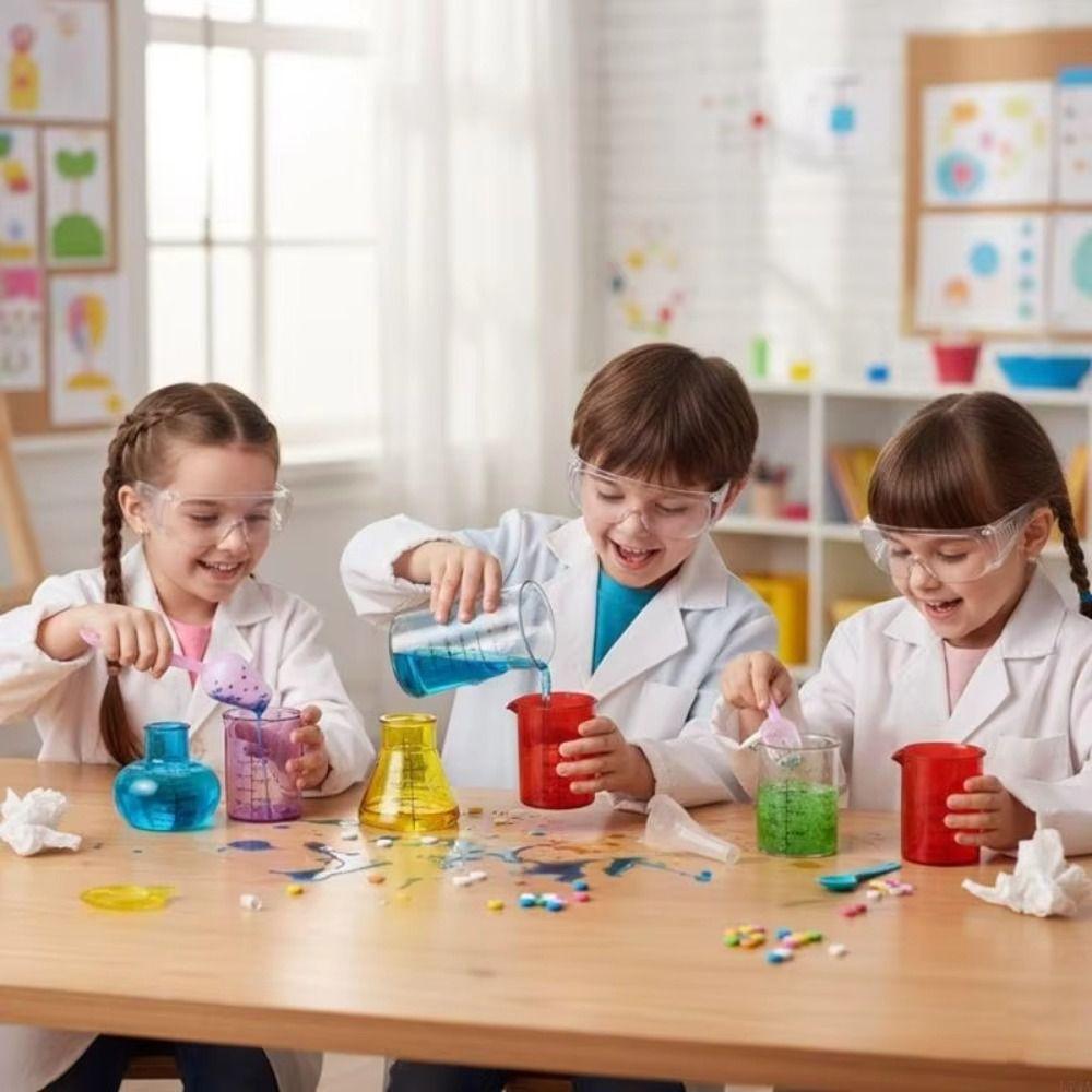 Educational Liquid Measure Tool 4 Colored Science Experiment Cups Mini Measuring Cups Kindergarten