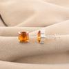 Citrine Gemstone 925 Sterling Silver Handmade Jewelry Light-Weight Stud, Pretty Tiny Earring 1" For Women EE-181-2