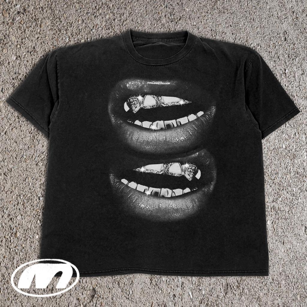 Big Lips T Shirt, Streetwear Y2K T Shirt, Lip Graphic Tee