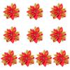10pcs Glitter Artificial Poinsettia Flower Christmas Decorations for XmasTree Wreath Ornament Wedding Home New Year Gift