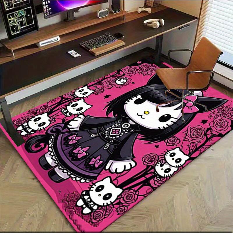 1pc Sanrio Hello Kitty Mermaid Printed Office Carpet Rectangle Rug Under The Table,Perfect Room Decor for Living Room, Bedroom, Kitchen, Non-slip Floo