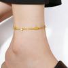 Tide Double-Layer Heart Anklet: 18K Gold-Plated Titanium Steel, Non-fading Fashion Light Luxury for Women