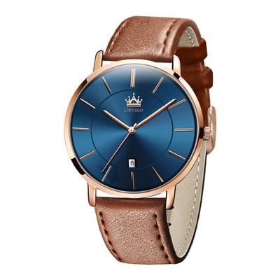Men's Watch Ultra-Thin 6.5MM Simple Fashion Casual Business Watch Japanese Quartz Movement 40mm Dial Genuine Leather Band Unisex Watch for Men