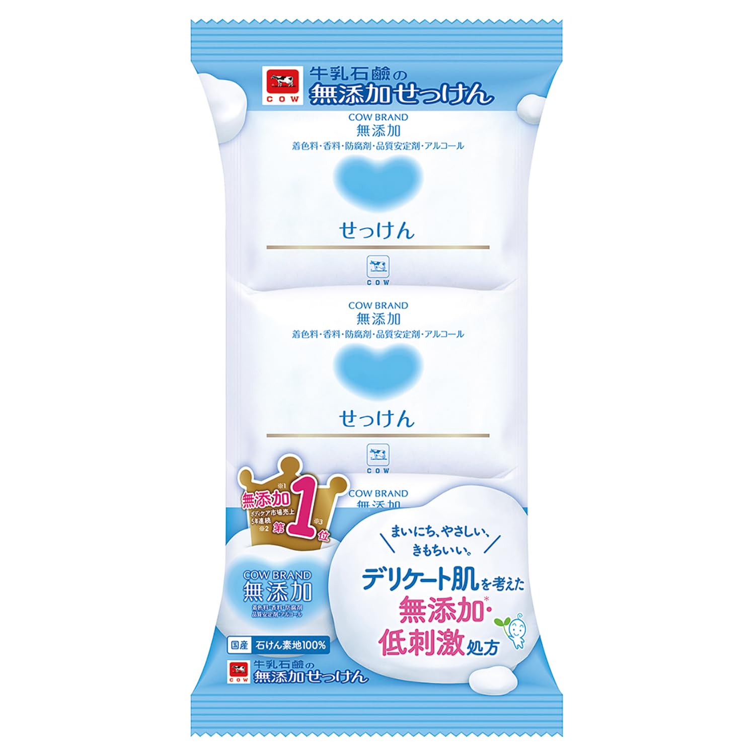 

Мыло Cow Brand без добавок, 3 штуки белый