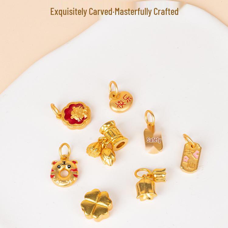 Vergoldetes antikes Schmuckset: Halskette, Armbänder & Perlenanhänger - Nicht verblassendes DIY-Zubehör