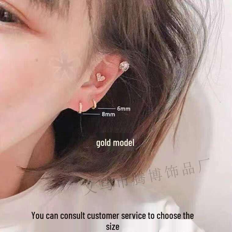 Zircon Korean-Style Diamond Ear Cuffs & Hoop Studs