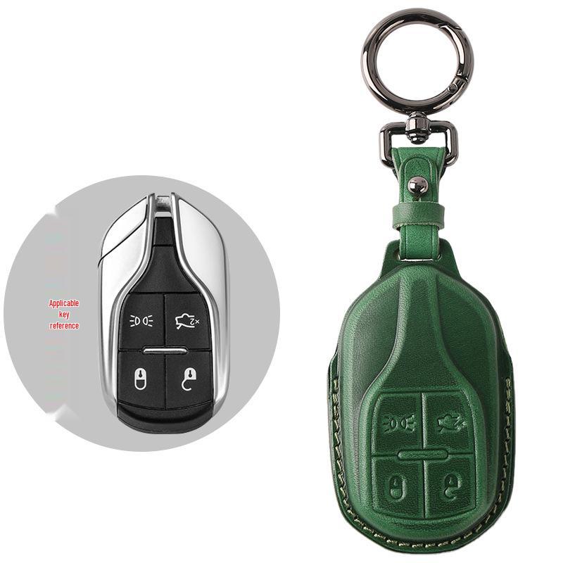Genuine Leather Key Case for Maserati Levante, Ghibli, and Quattroporte