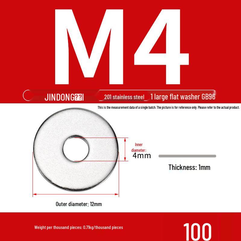 Stainless Steel 304/201/316 Oversized Thick Flat Washer Gasket Screw Washer GB97/GB96