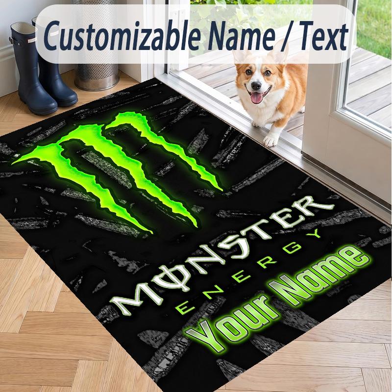 Benutzerdefinierter Teppich mit Aufdruck Monster Energy Rutschfester Bodenbelag Für Heimzimmerdekoration