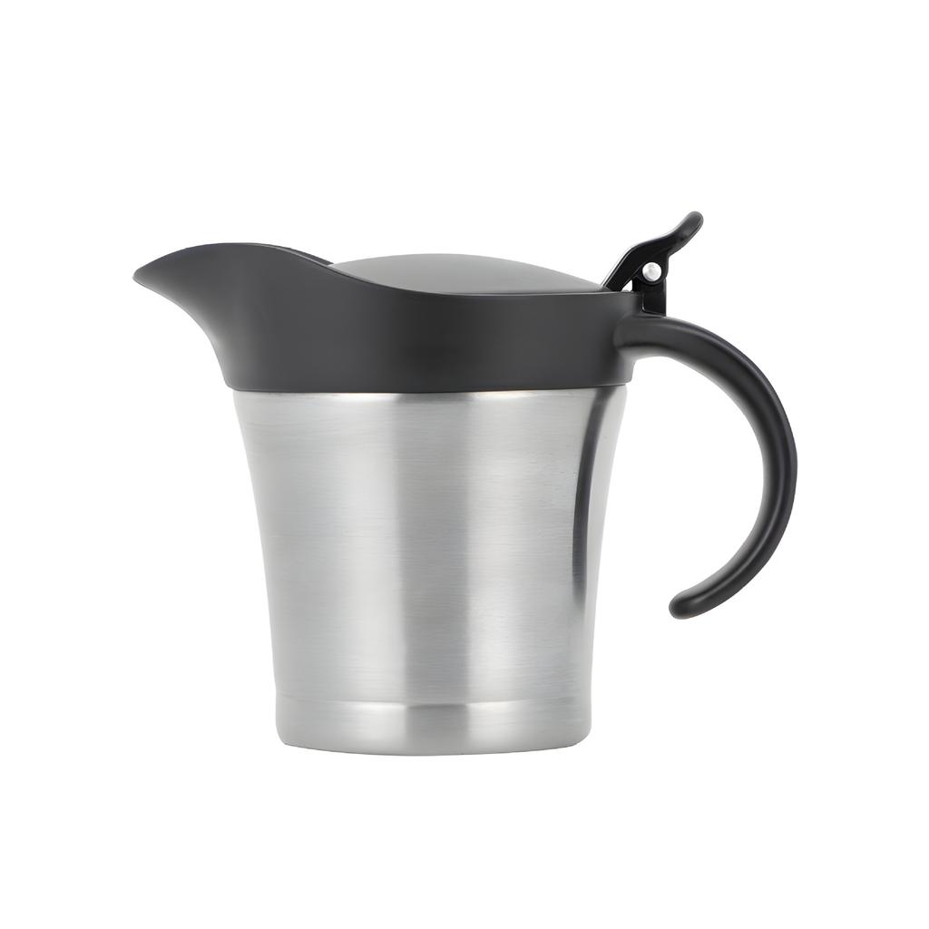 1PC Gravy Jug Stainless Steel Double Insulated Steak Sauce Jug with Lid Juice Tomato Sauce Jug for Gravy or Cream