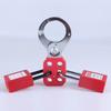 Red Industrial Safety Lockout Hasps Six Hole Steel Lock Steel Hook with Plastic Coated Body Hardware