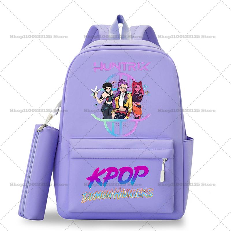 Kpop Demon Hunters Schoolbag Backpack for Student Teenager Rucksack Girl Casual Kawaii School Bag Travel Knapsack Mochila Present