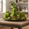 Simulation Moss Easter Decorations Moss Green Easter Bunny Figurines  Garden Decorations