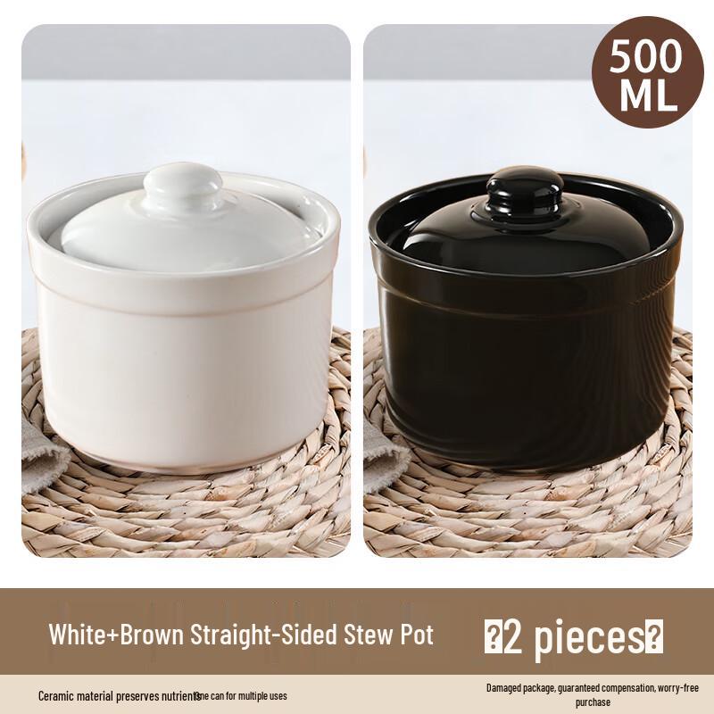Ceramic Double Boiler Stew Pot with Lid
