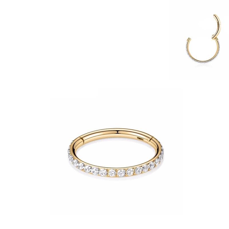 Stainless Steel 316L Zirconia Inlaid Nose Ring & Ear Cartilage Jewelry