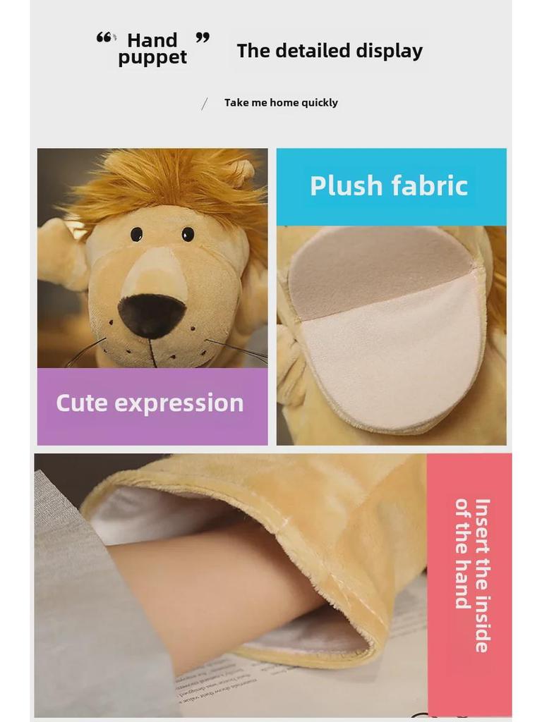 Plush Animal Hand Puppets: Interactive Monkey & Pig - Soothing Toy for Early Education & Parent-Child Play