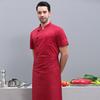 Hotel Chef Clothes Stand Collar Single Breasted Short Sleeve Breathable Overalls Stain Proof Cotton Blend Summer Chef Shirt Restaurant Kitchen