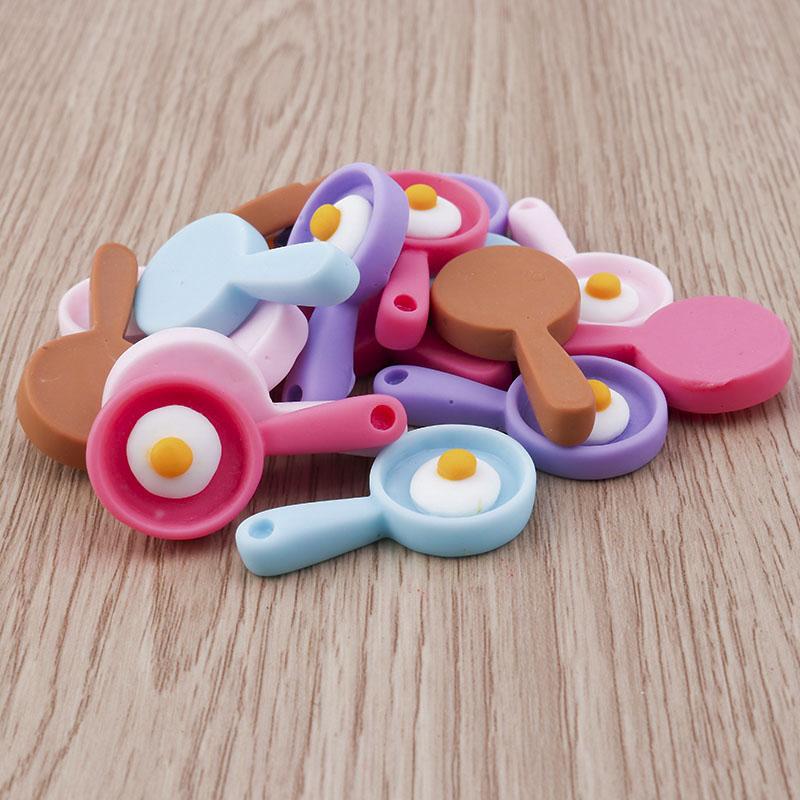 Tusember 10pcs/lot Cute Kawaii Food Charms Eggs Cake Ice Cream Flatbacks for Jewelry Making Earrings Necklace Accessories