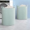 Foldable Bedroom Laundry Basket with Stripes - Clothes Hamper and Bathroom Storage Bin