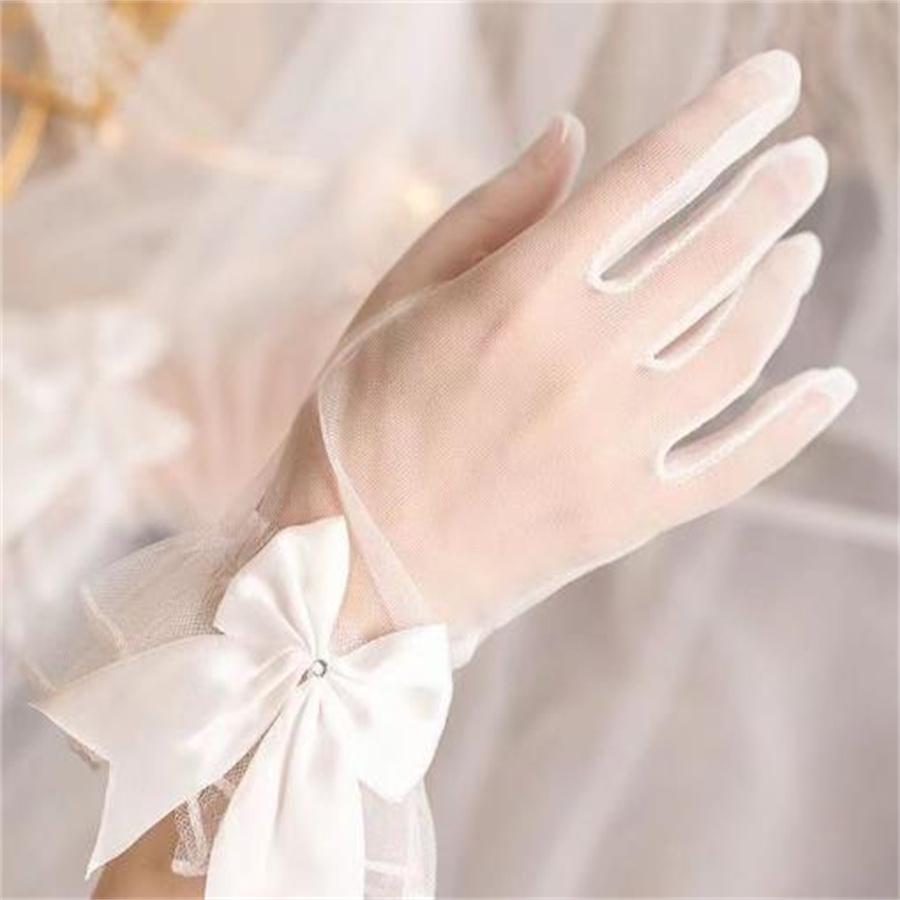 Women's Vintage Lace Bow Gloves for Evening Party Prom