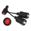 12/24V 2-in-1 Auto-Netzteil Verteileradapter mit Ein/Aus-Schalter 1 Stecker auf 2 Buchsen Y-Verteiler Zigarettenanzünder-Adapter