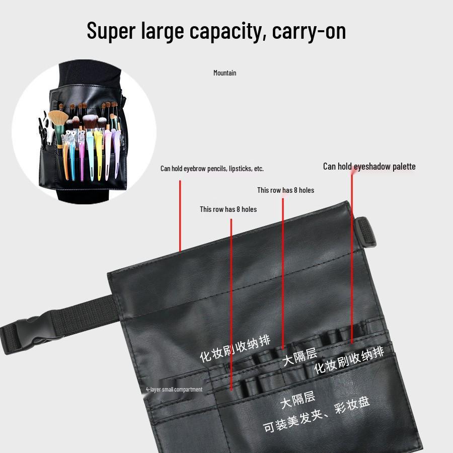 Portable Single-Sided Waist Bag for Makeup Brush Storage - Ideal for Makeup Artists and Film Crew on Outdoor Shoots.