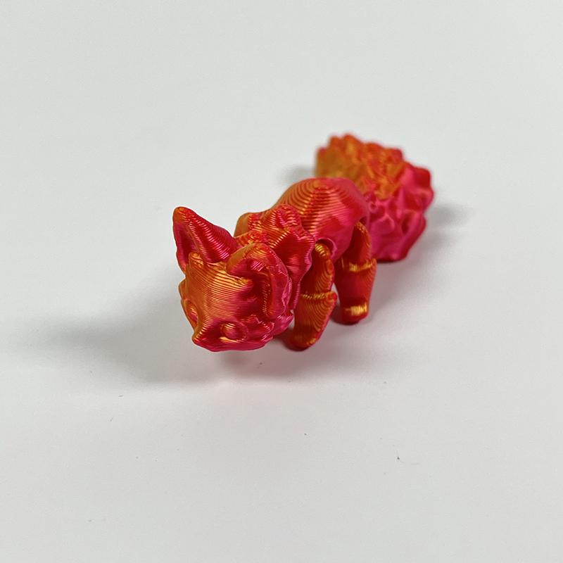 Compact Movable 3D Fox Keychain 3D Printed Colorful Articulating Keychain Toy Action Figure Collectible Desk Ornament Gifts