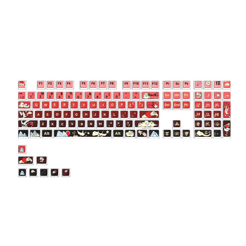 Taste PBT cu Profil ASA Gradient - Transparente, Sublimare Termică Design Pudding de Lapte cu Strat Dublu pentru Tastaturi Mecanice