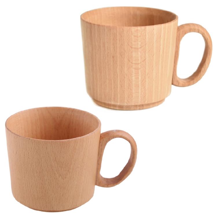 Wooden Mugs ECO Friendly Wood Drinking Cup with Handle for Coffee Tea Water Milk